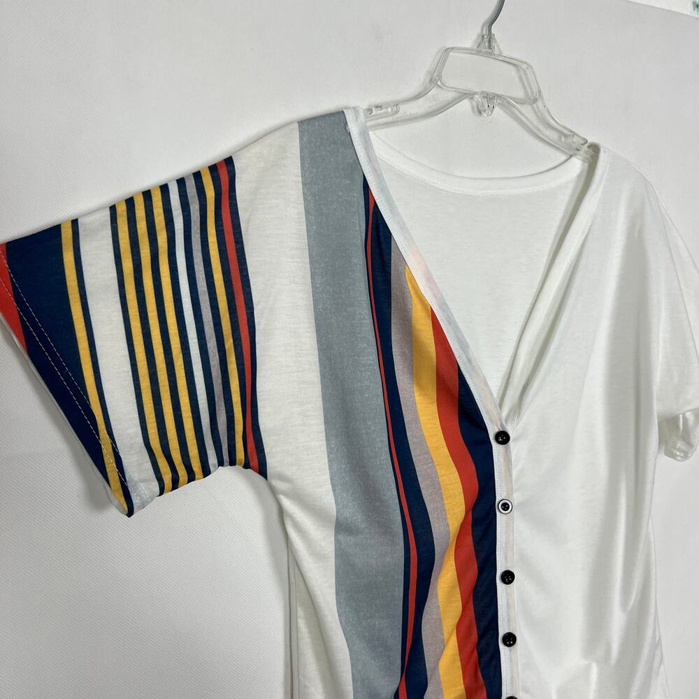 Women's Button Down Multicolor Top Size Medium - image 2